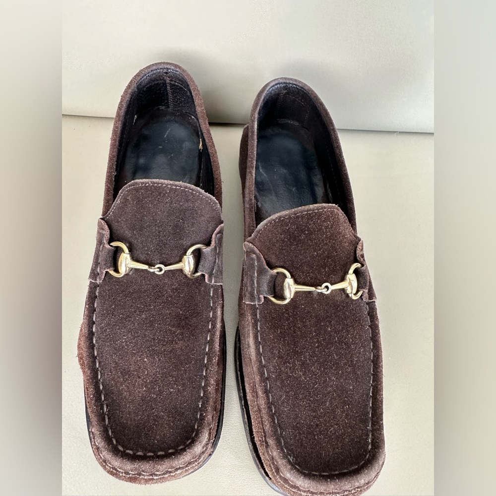Gucci Brown Suede Loafers - Size 37